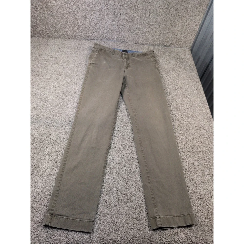 J.Crew 484 Slim Fit‎ Chino Pants Mens 33x34 Olive Green Stretch Cotton Twill